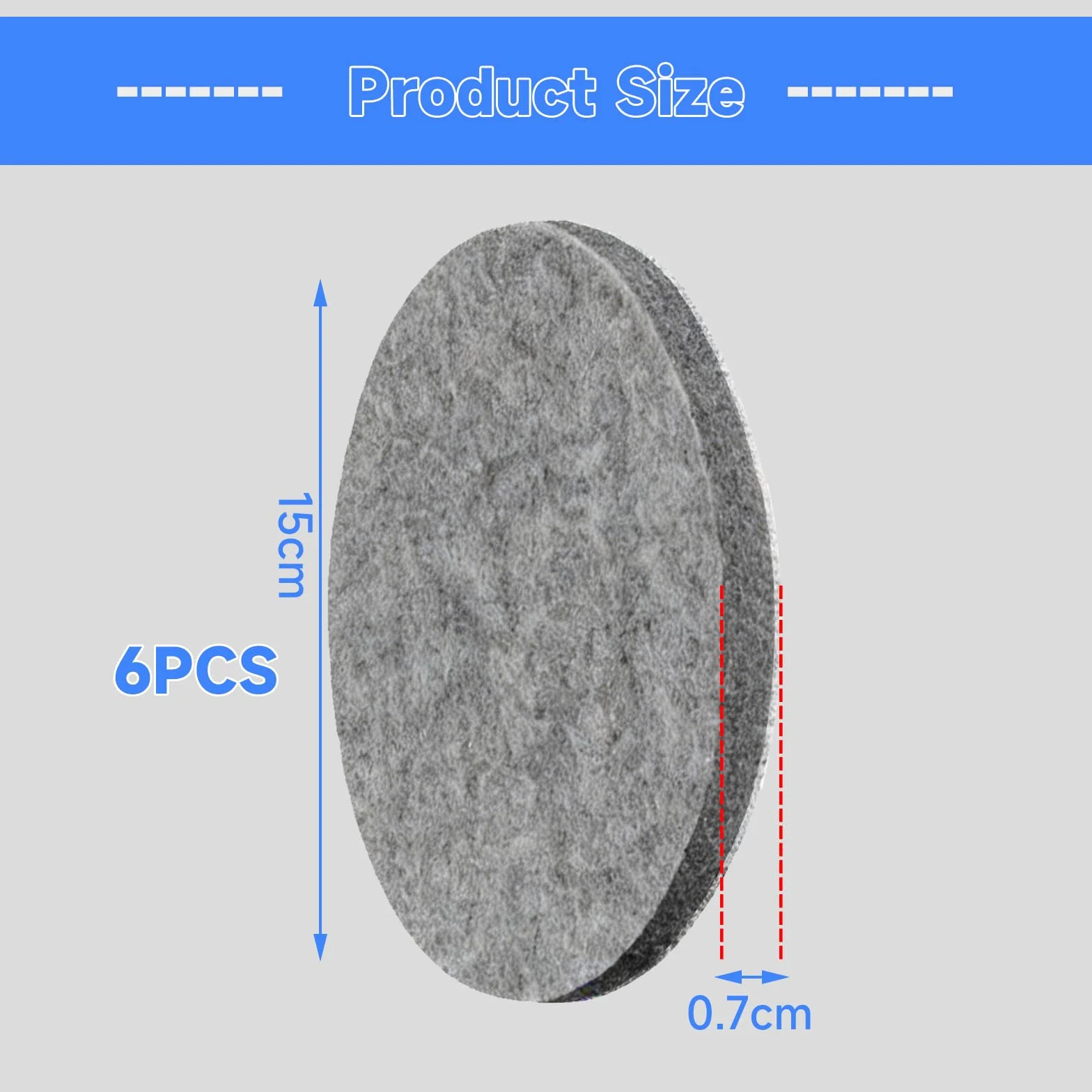 Disques de Polissage en Feutre 125 mm, Lot de 6, Glass Polish Pro, Compatible Bosch, Polissage Oxyde de Cérium