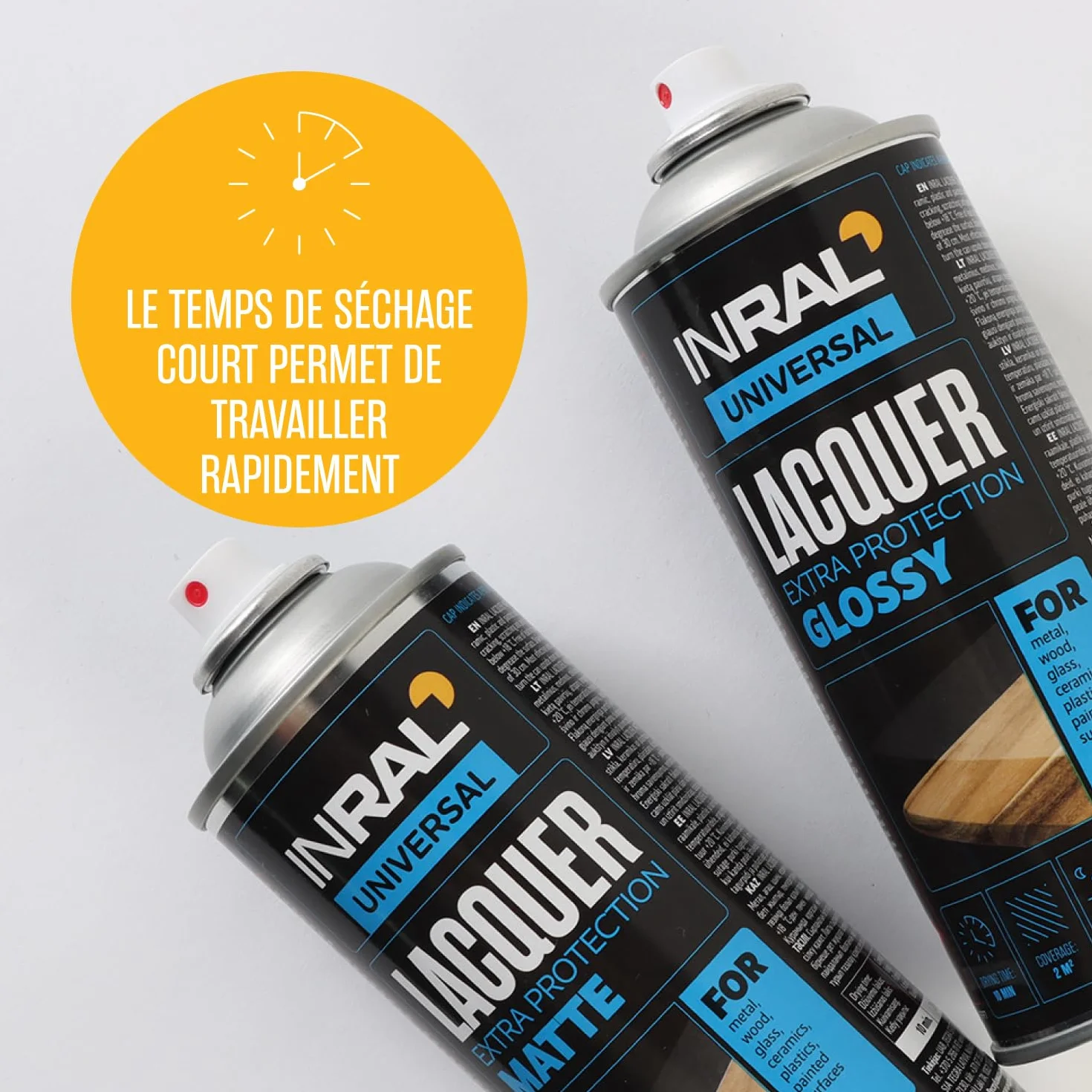 Vernis acrylique en spray transparent satiné résistant à l'eau chaleur rayures UV