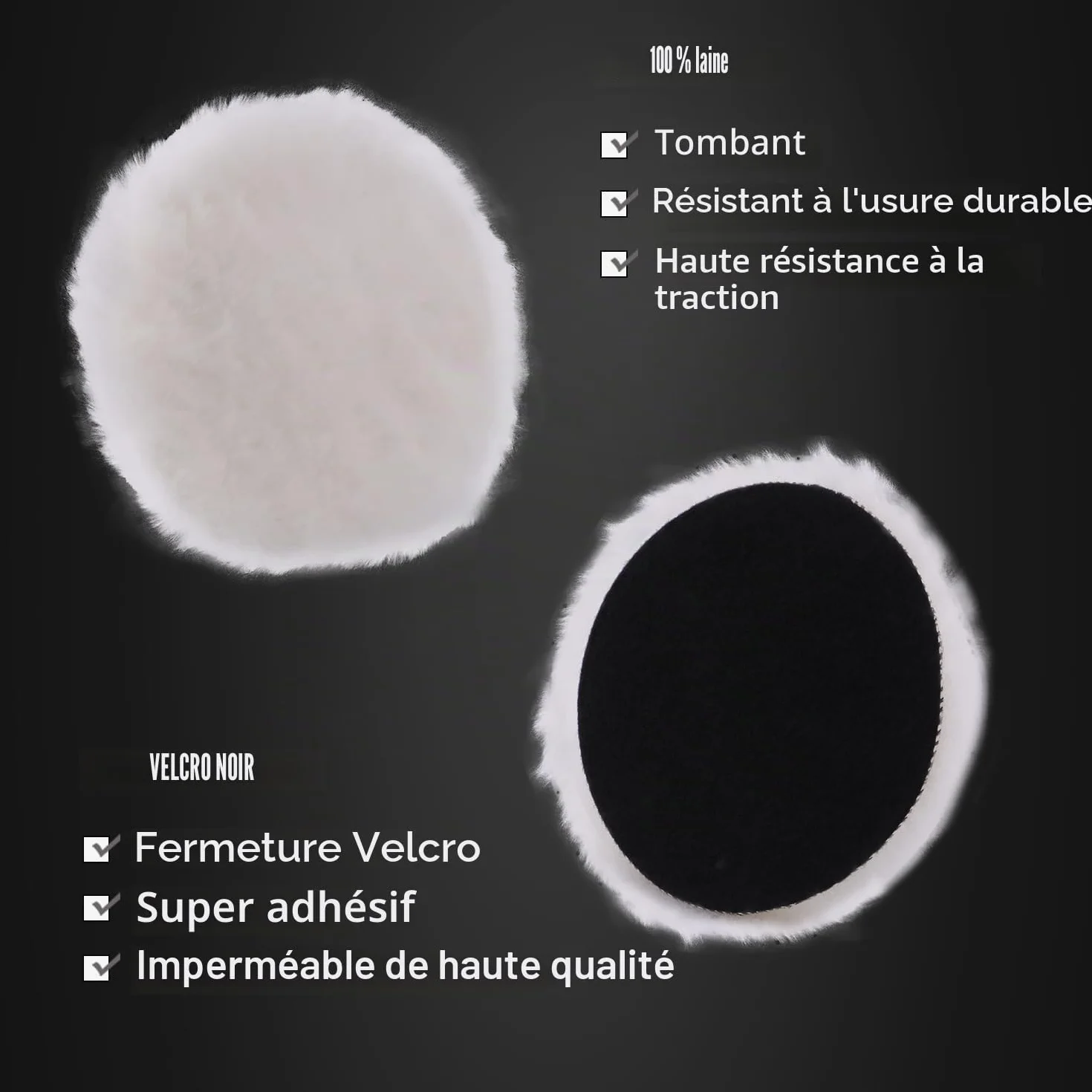 SPTA 5 Pièces 150mm Bonnets de Polissage avec Adaptateur M14 pour Machine à Polir