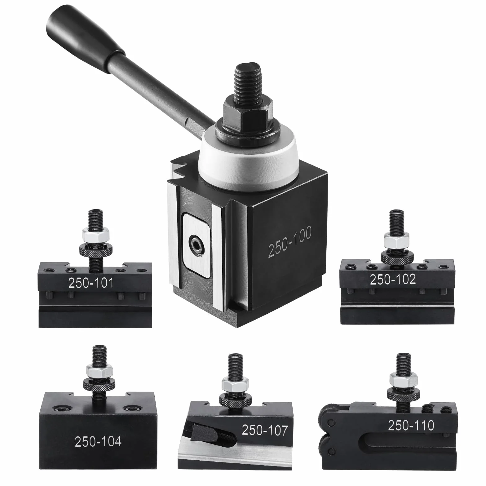 VEVOR Ensemble de porte-outil de tour à changement rapide 6 pièces pour mini-tour 152,4-305 mm acier