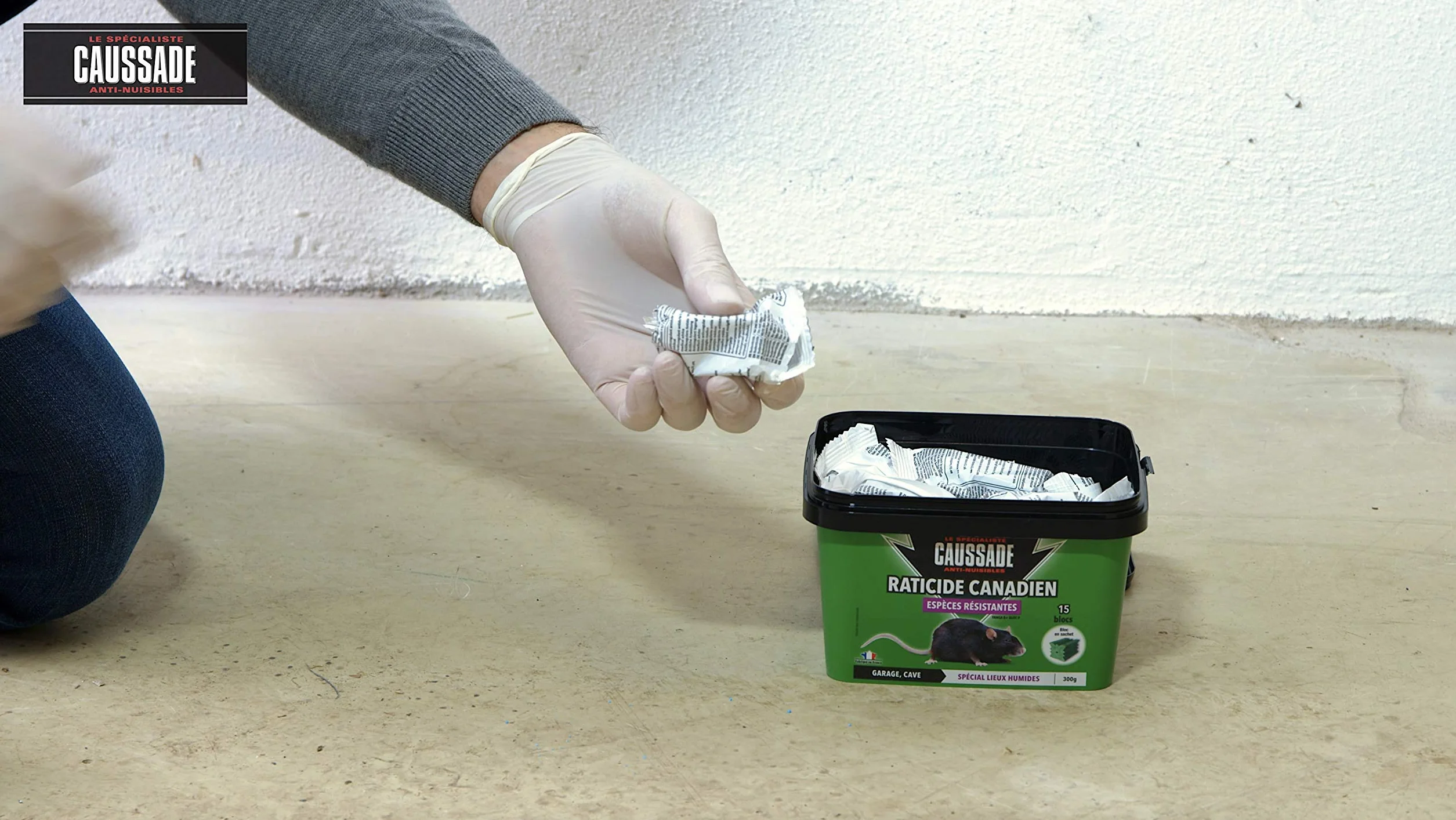 CAUSSADE Raticide Canadien - Anti Rats & Souris - Efficacité Radicale - Lieux très humides – Appâts Blocs - Prêt à l'emploi - Une Ingestion Suffit - Fabriqué en France - 15 Blocs - 300g CARBL300N