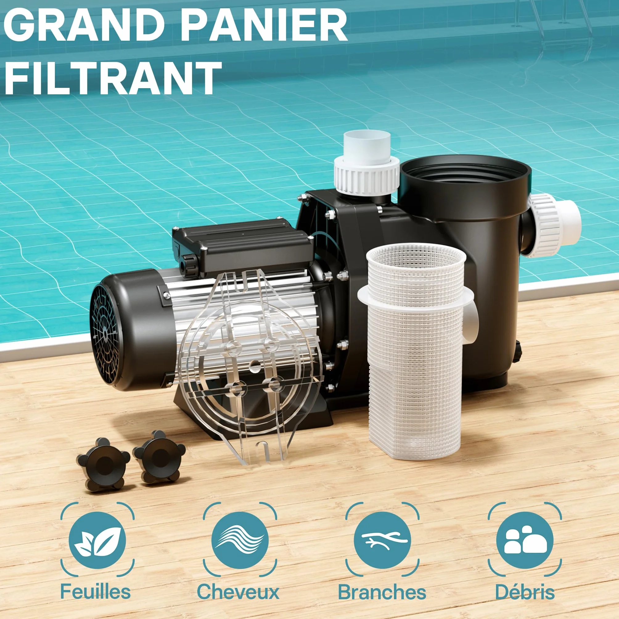 Pompe piscine 1500 W Débit 33600 l/h Filtration Circulation Eau Pool