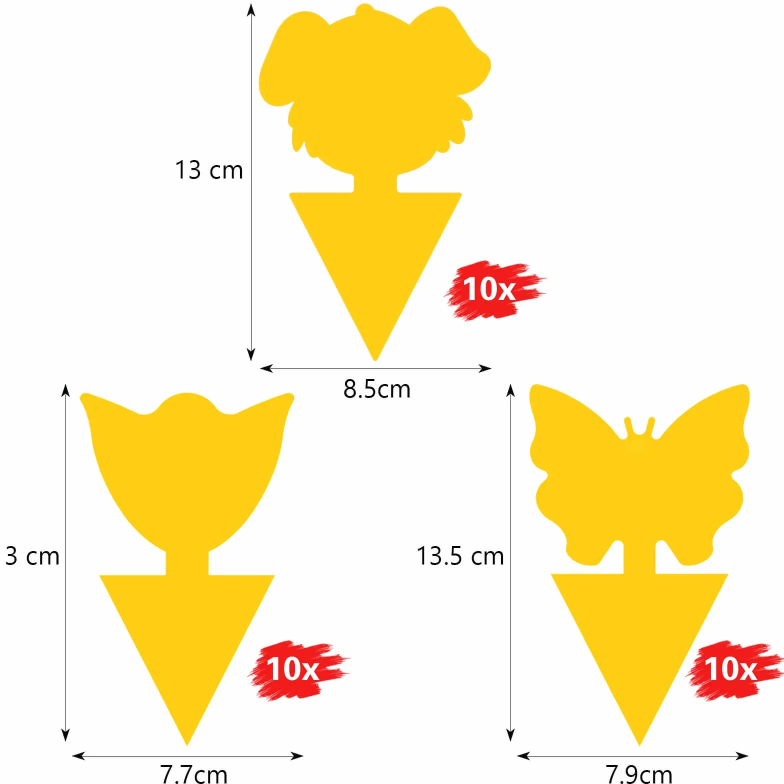 Blooven 30pcs Pièges à Insectes, Anti Moucherons Interieur, Pièges Engluées Autocollants Colle Double-Face Étanche Jaunes, Protection des Plantes Fleur Fruits (30 Pieces)