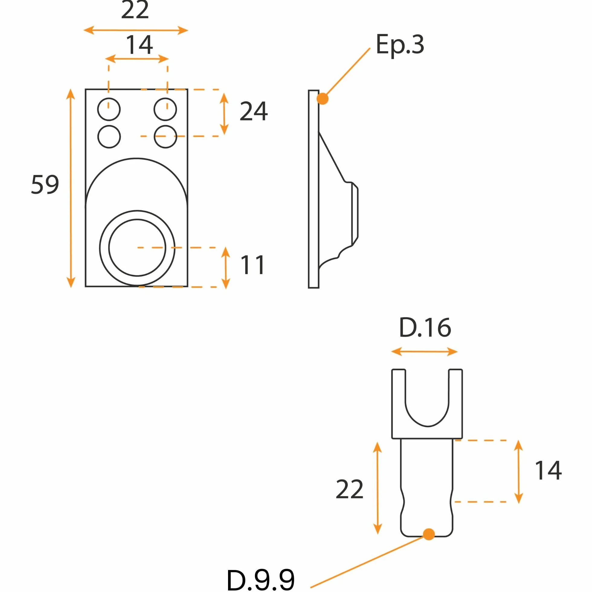 Geiger Sortie de caisson 6 pans 7 Diamètre 9.9 mm Angle 45° Couple max 5 Nm Longueur 300 mm Pour store et volets roulants
