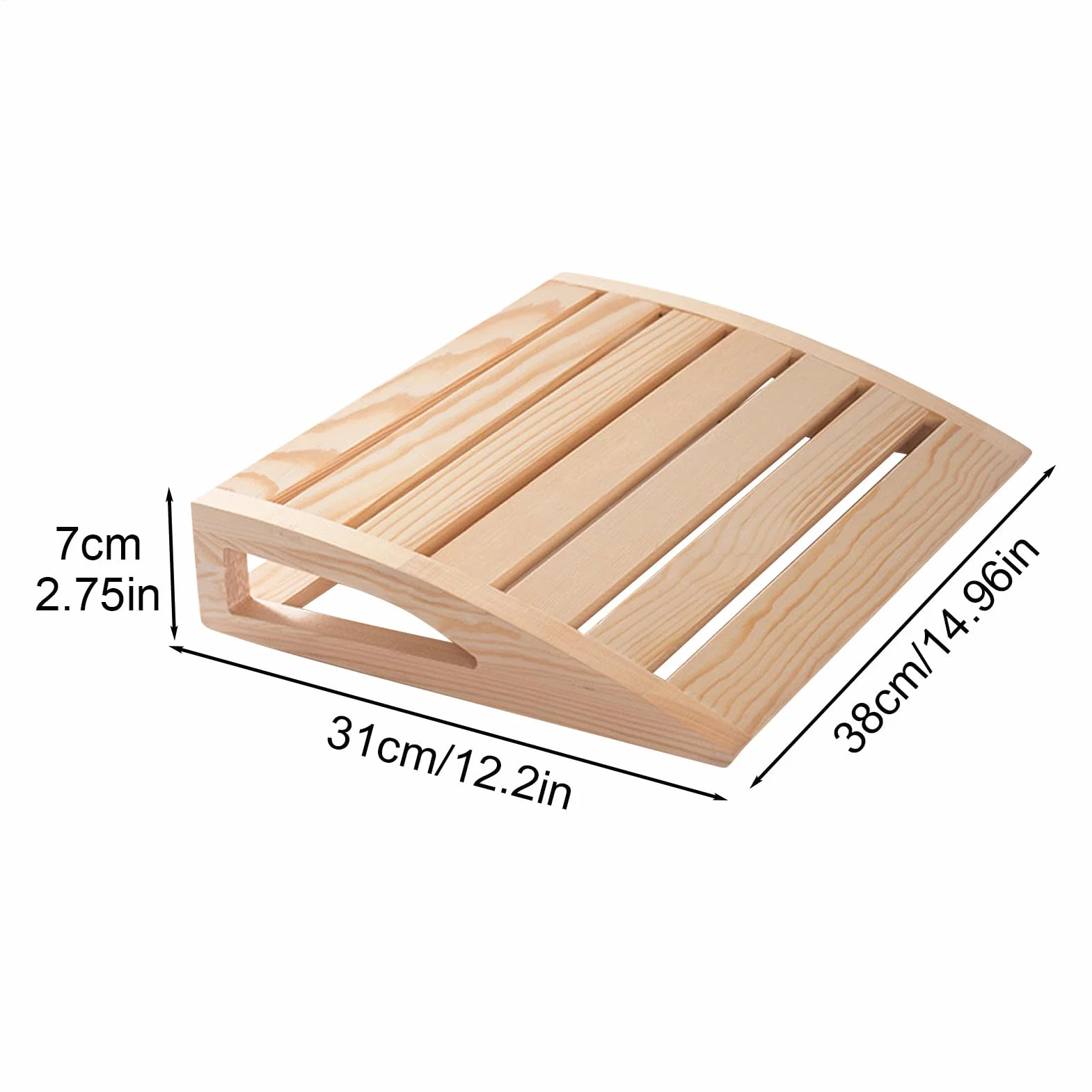 Appui-tête de sauna en bois fait à la main 38 x 30 x 7 cm soutien ergonomique relaxation bois naturel