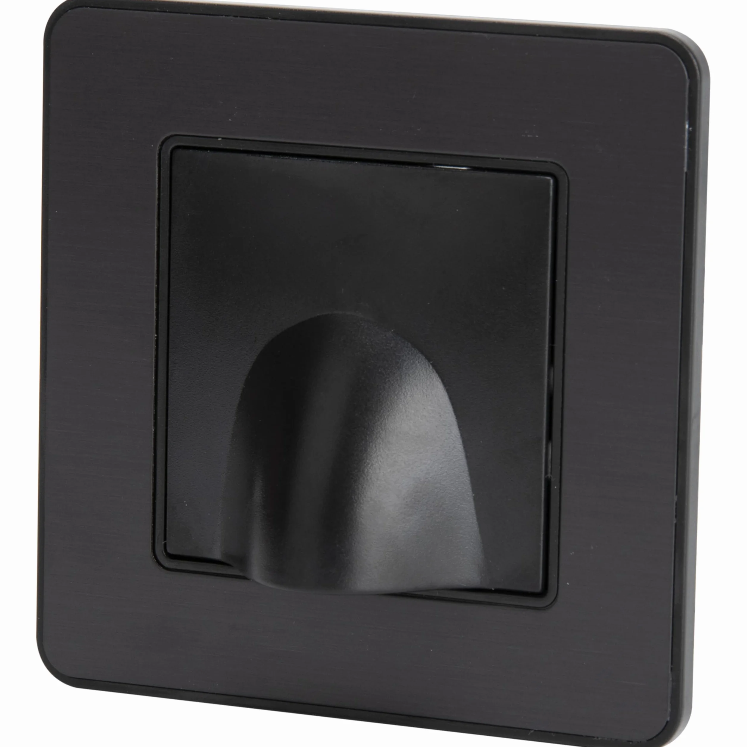 Plaque Sortie de Câble 16A métal Noir brossé Kouro