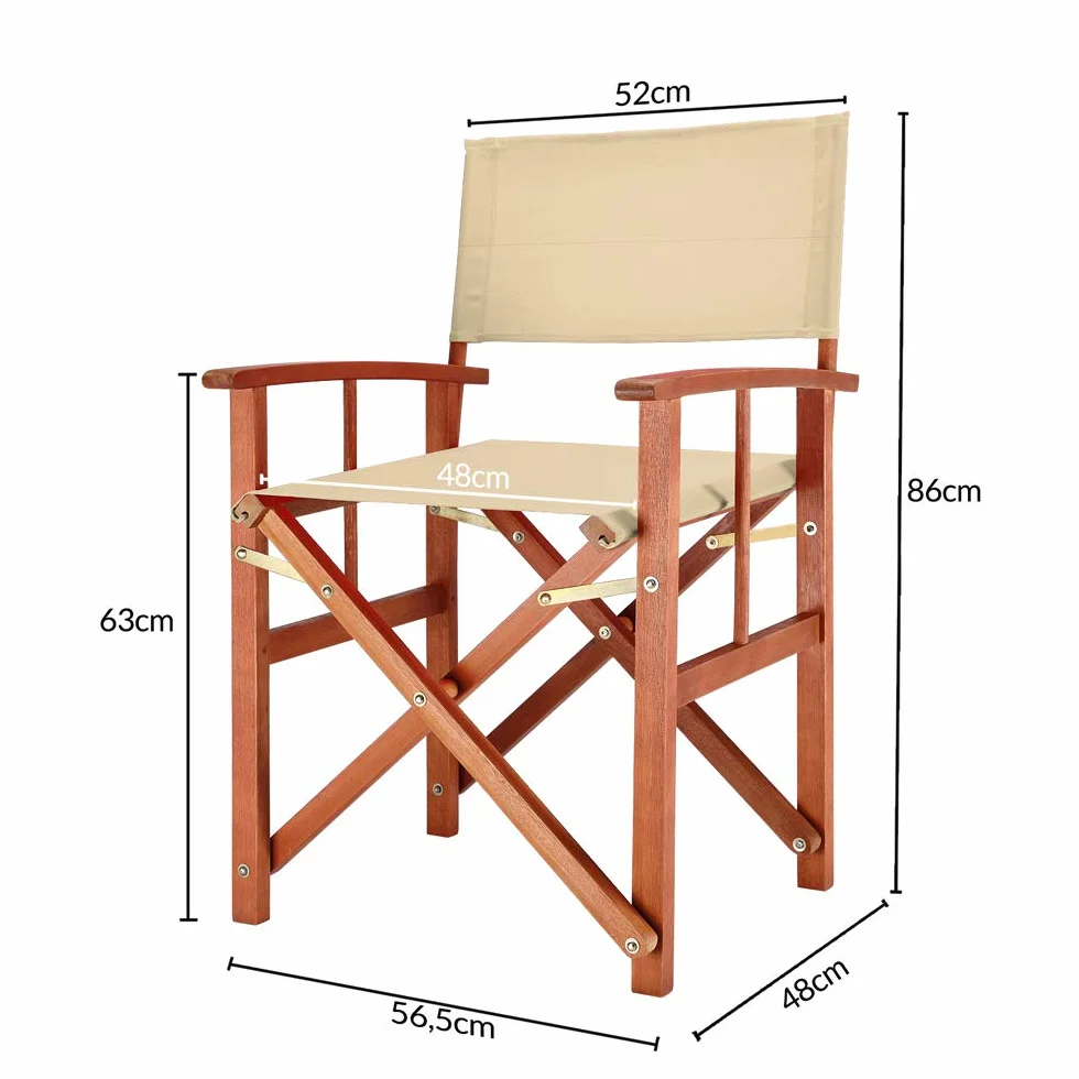 CASARIA Cannes Lot de 2 chaises de directeurs en bois | Certifié FSC | Bois d'eucalyptus | Meubles de jardin pliables pour intérieur et extérieur | Jardin pliable Pop Up Camping Pêche | Vert