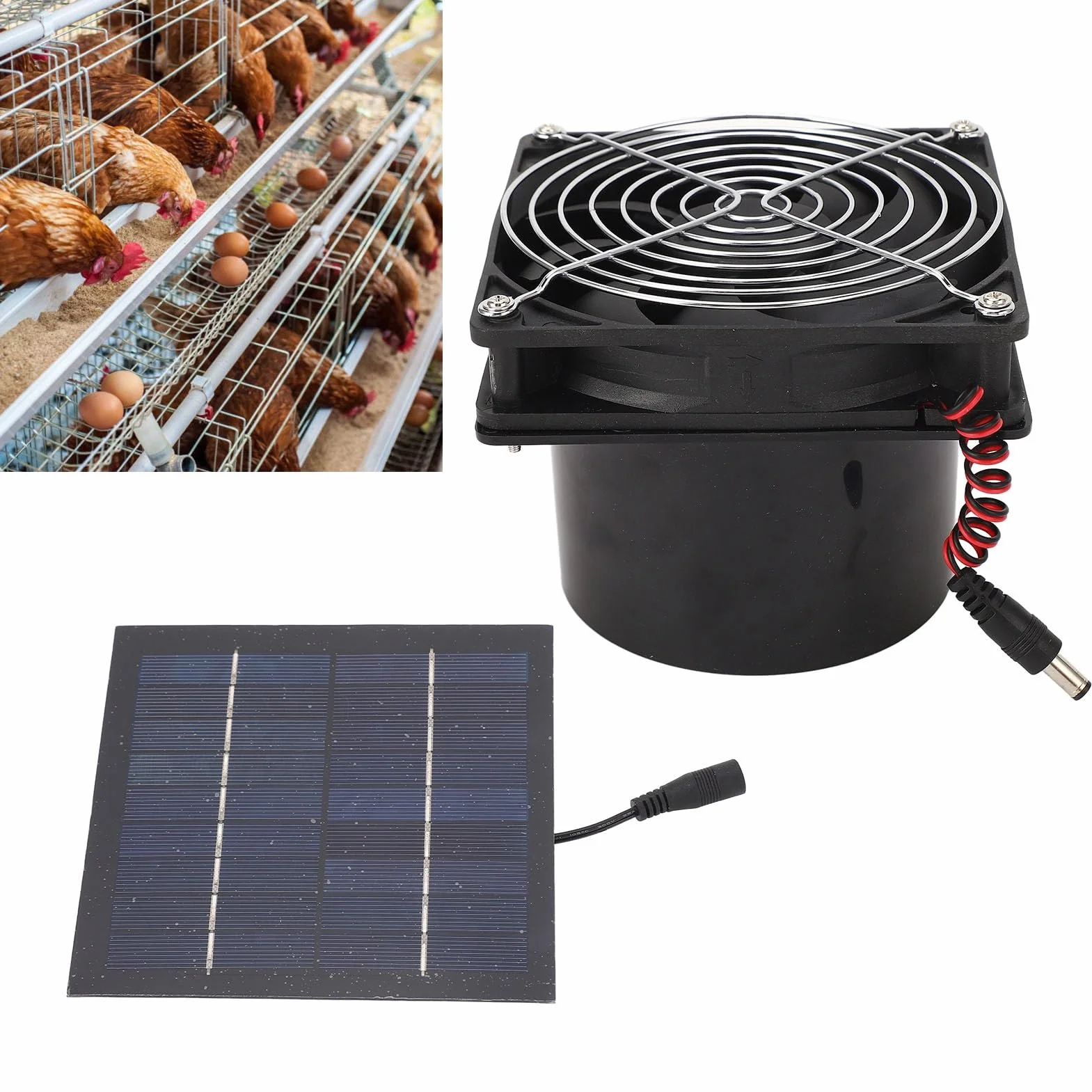 Luocute Ventilateur d'extraction solaire puissant portable kit dissipation chaleur