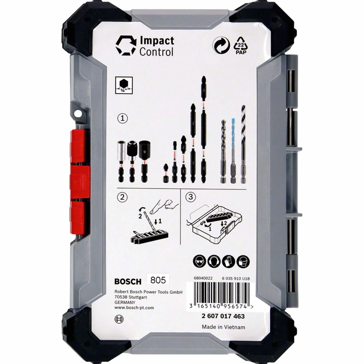 Bosco 35 pièces PRO Impact Mixed Set pour Béton 108 x 168 mm Professional Perceuses