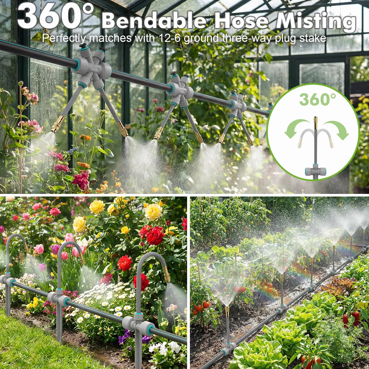 Kit d'irrigation goutte à goutte automatique 52 m avec programmateur 2 sorties d'eau