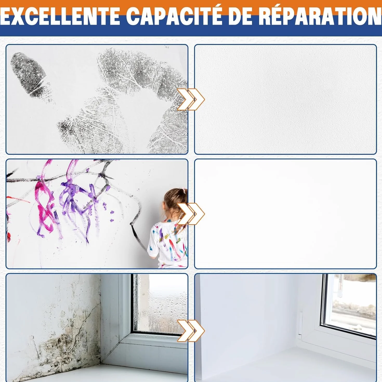 Peinture Blanche Mur et Plafond à Base d'Eau Séchage Rapide 100ml