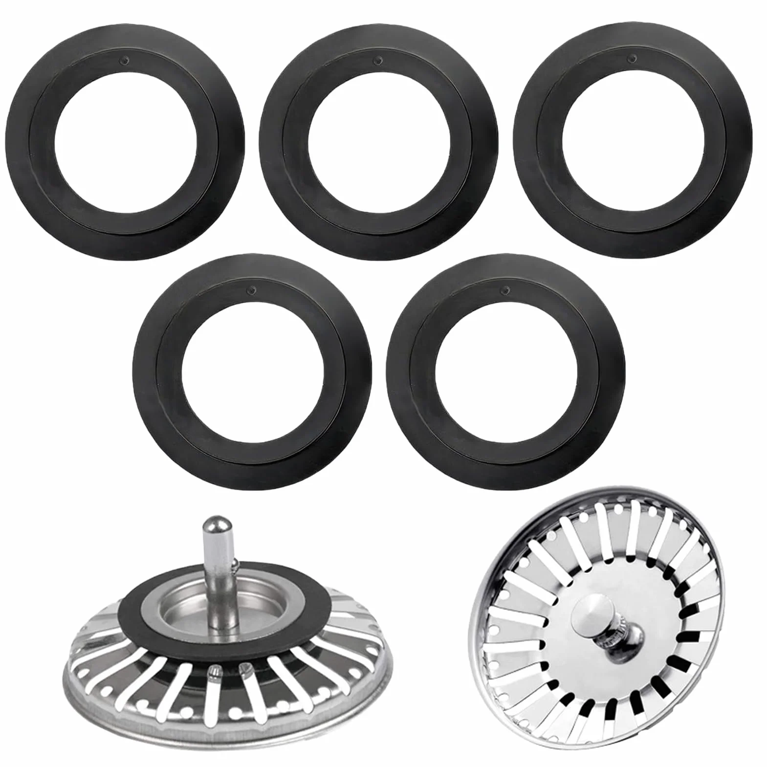 Joints Universels pour Bonde D'Évier, Joint en Élastomère pour Paniers Filtrants, Accessoires de Bouchon D'Évier, Joint de Remplacement Ø Intérieur 32 Mm, Ø Extérieur 54 Mm