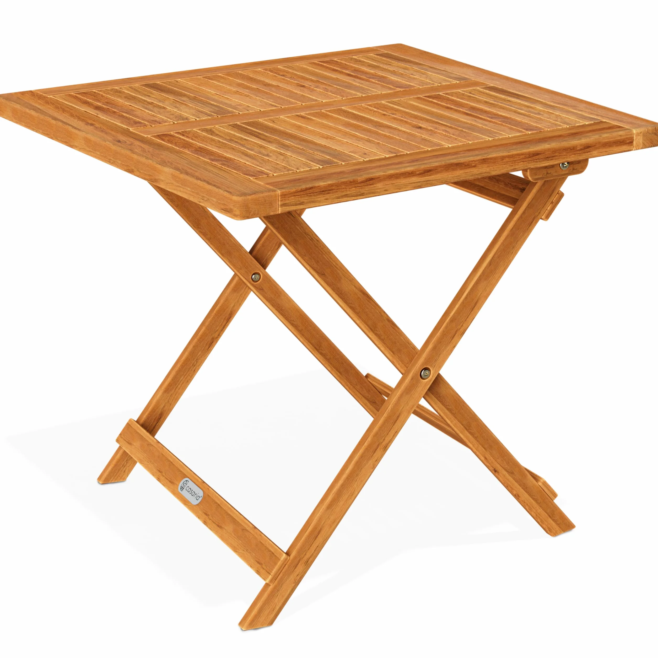 Casaria® Table d'appoint Pliante en Bois d'acacia 70x70x73cm Table Basse carrée Pliable extérieur Jardin Camping