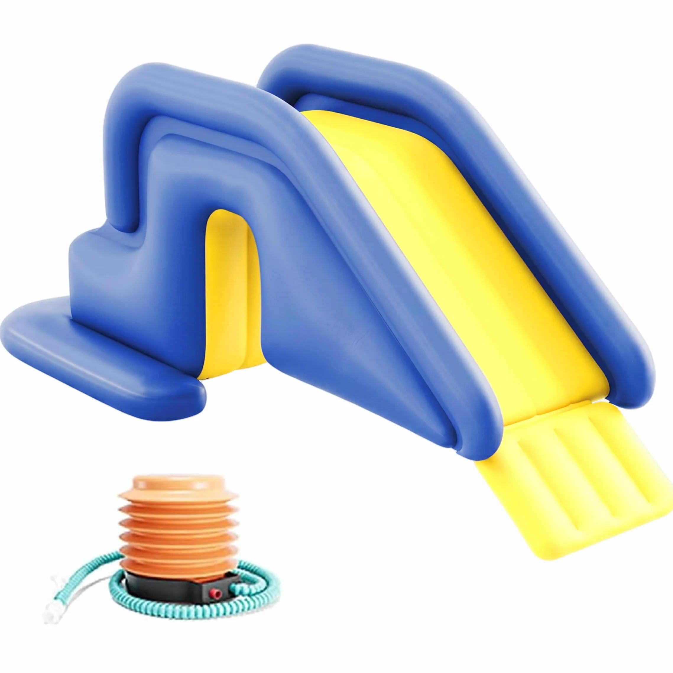 Toboggans de Piscine pour piscines Hors Sol, Toboggan Gonflable en PVC avec Pompe à Pied – Toboggan de Piscine Portable Anti-basculement pour piscines creusées et Hors Sol, Bleu