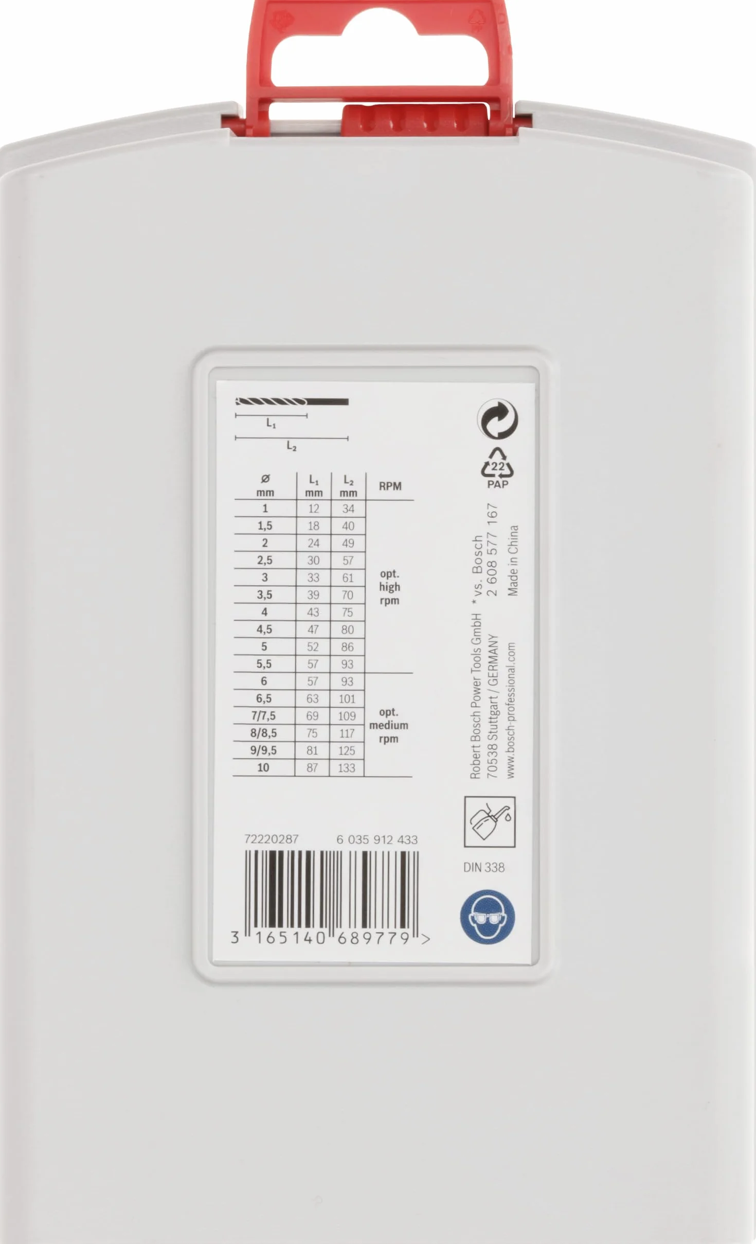 Bosch Accessories Jeu de forets à métaux ProBox HSS-G 19 pièces Argent