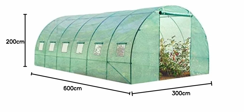 Probache - Bâche de Rechange 130 GR/m² pour Serre Tunnel 18m² Verte CRIMÉE
