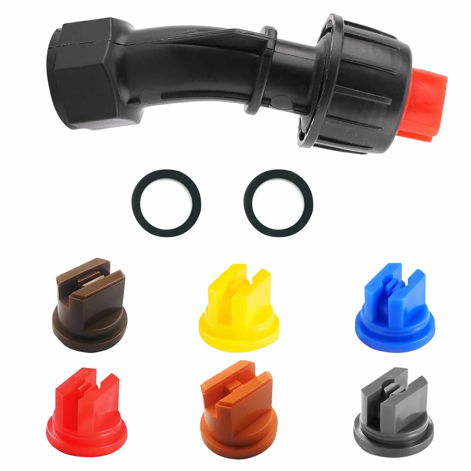 Jet Haute Pression avec 6 Buses de Pulvérisation à Ventilateur 110°, Ouverture de 0,1 à 0,4 mm - Assortiment pour Jardin et Pièce de Rechange