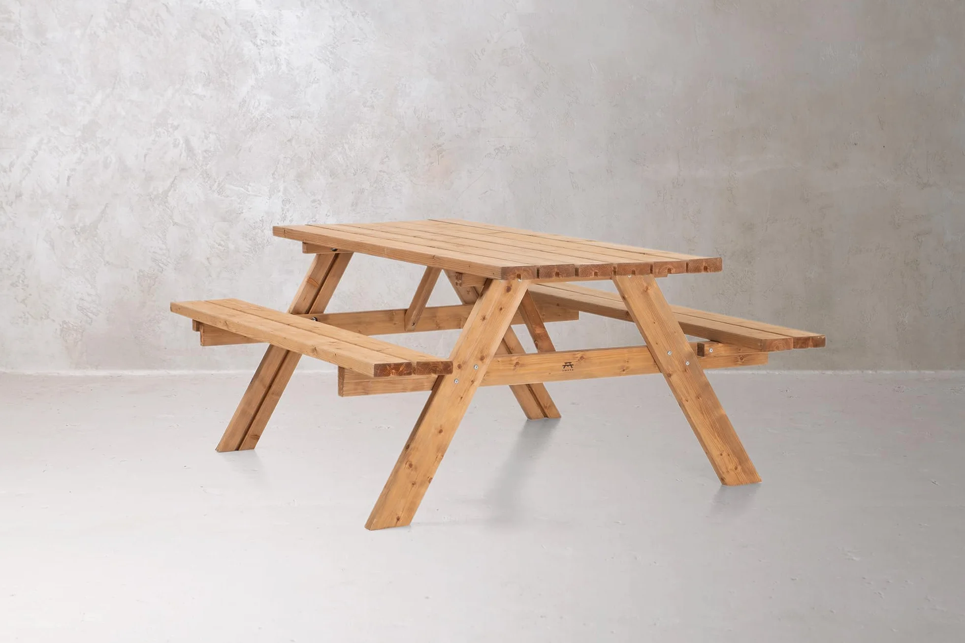 AMATA Table de Pique-Nique Classique pliante Bois résistant aux intempéries Jardin Terrasse