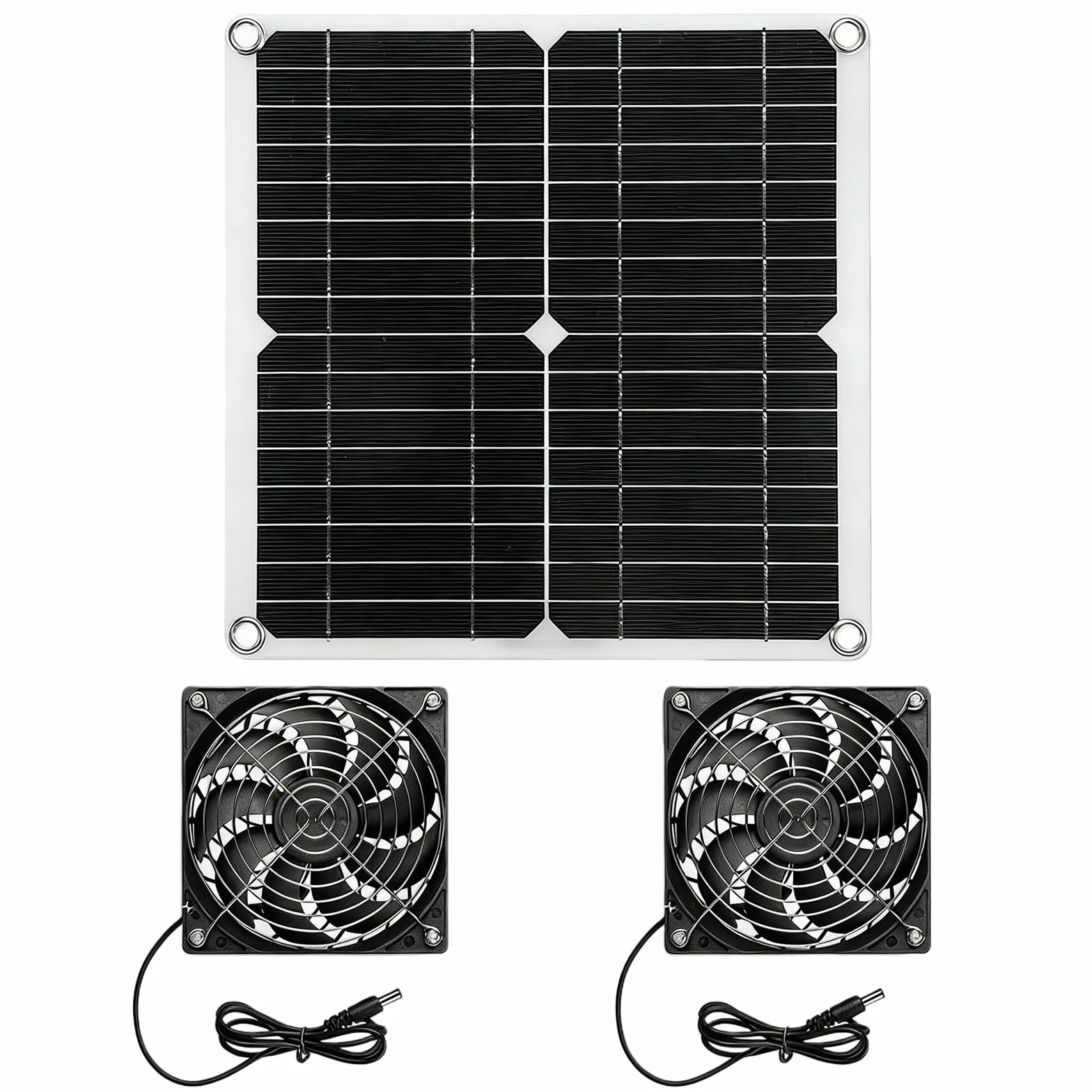 PORFOYO Kit Ventilateur Solaire 12W Double Ventilateur d'Échappement