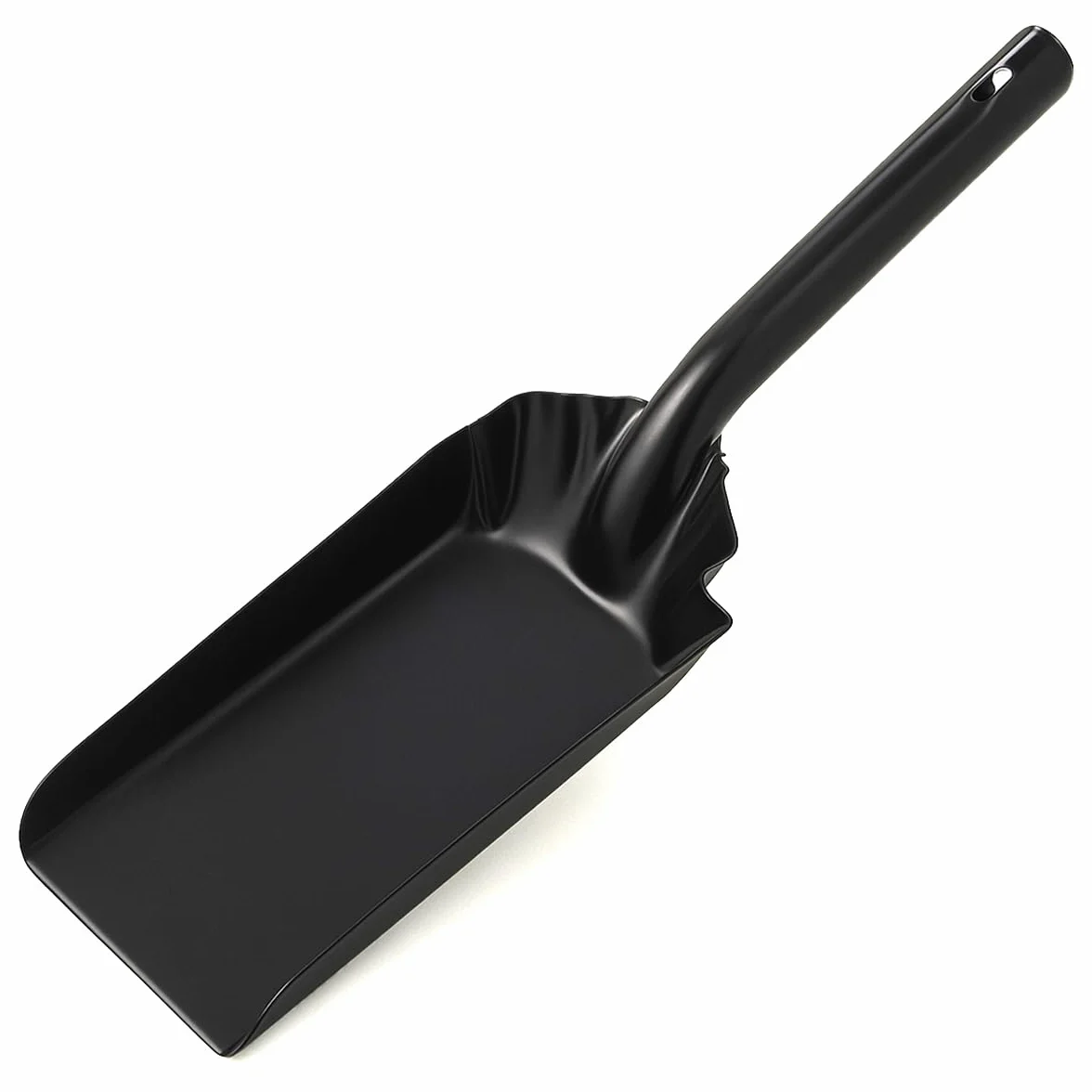 MGE - Pelle en Métal pour Cheminée et Barbecue - Pelle à Charbon - Pelle à Cendre - Fer Émaillé - Gris