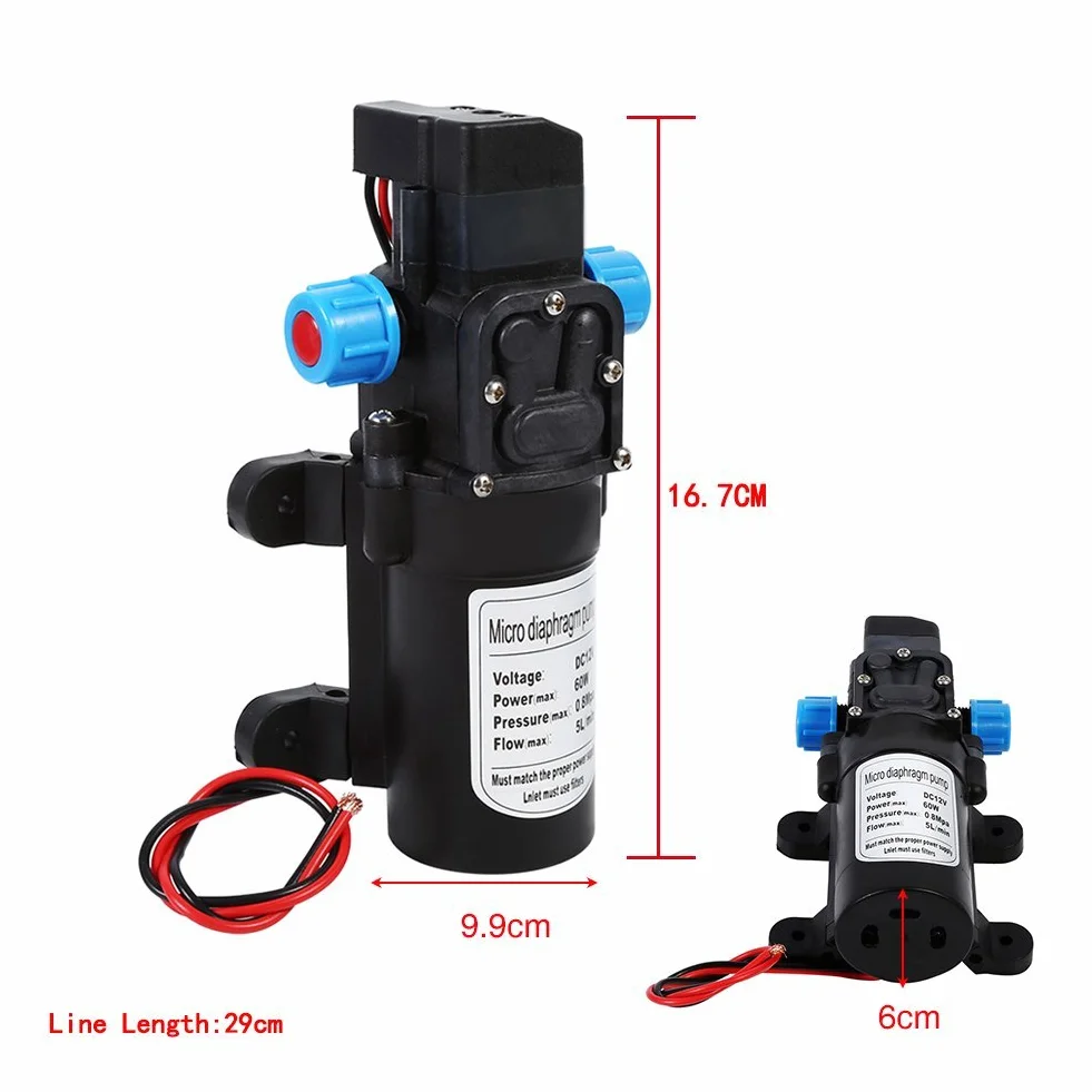 Pompe à Eau Auto-amorçante 12V 115 PSI 5L/min 60W Haute Pression