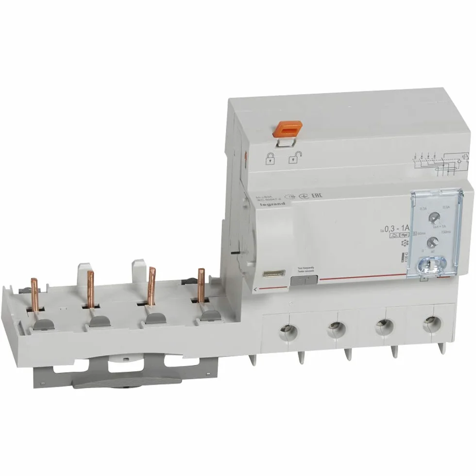 Bloc différentiel adaptable DX3 4P 400V 63A typeF réglable pour disjoncteur