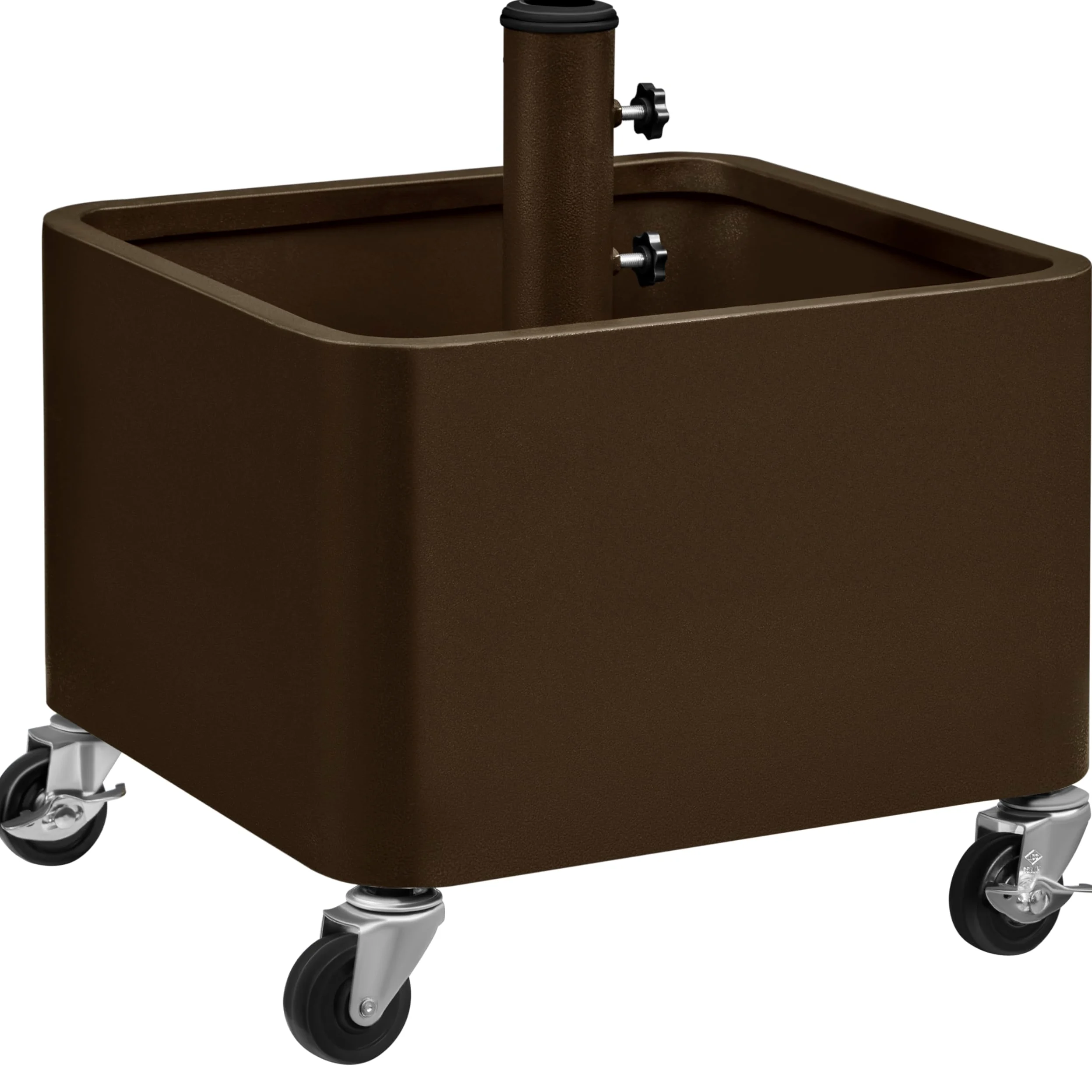 Yaheetech Pied de Parasol Carré avec Pot de Fleur 2 en 1, Charge Max. 150 kg, Support Parasol Base de Parasol avec roulettes, Trous de Drainage, Remplissage Sable/Pierres 45,5 x 45,5 x 48 cm
