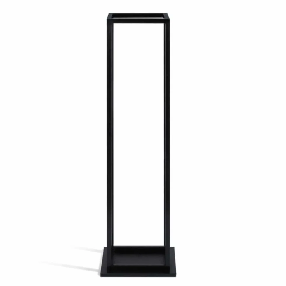 FACILITYS Range Bûches Intérieur Acier Noir 33x33x112 cm Support Bois Chauffage Vertical Porte Bûches Cheminée