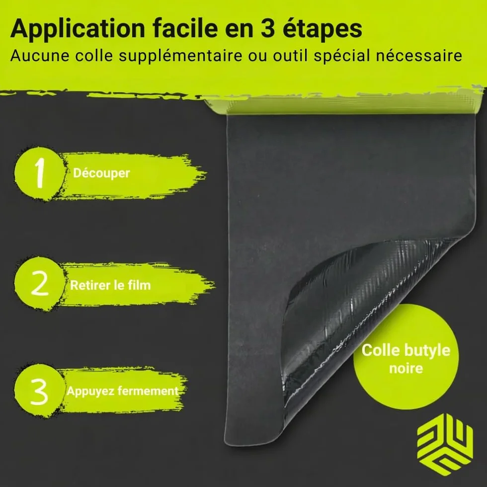 Bande d’Étanchéité EPDM Butyl - Ruban Étanchéité Extérieur - noir (5cm x 5m)