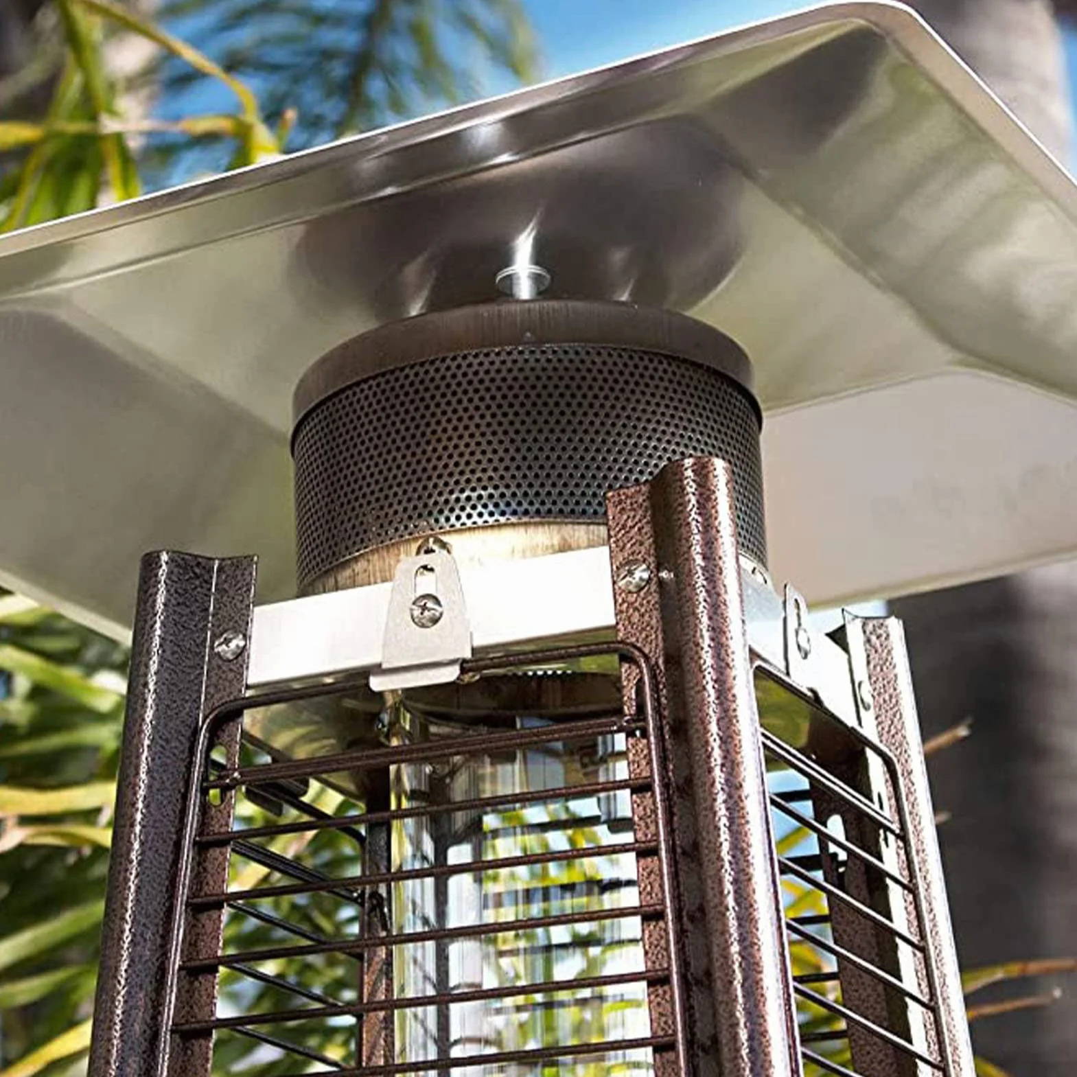 Bouclier réflecteur universel pour chauffage terrasse pyramidal, remplacement radiateur extérieur carré verre tube
