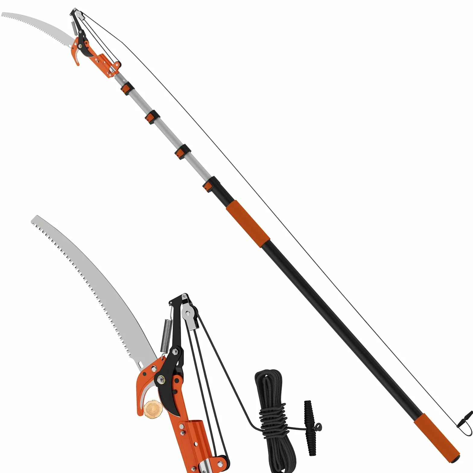 LAANPOLE 6m Scie, Ébrancheur sur Perche Telescopique avec Perche de Extension 1,5-6m, Ébrancheur Manuel pour Jardin