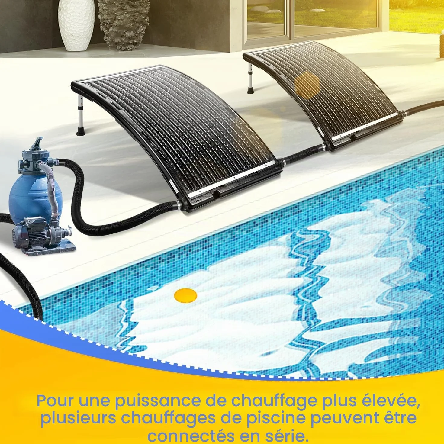 Panneau solaire chauffage piscine 110x69x14 cm diamètre 38 mm