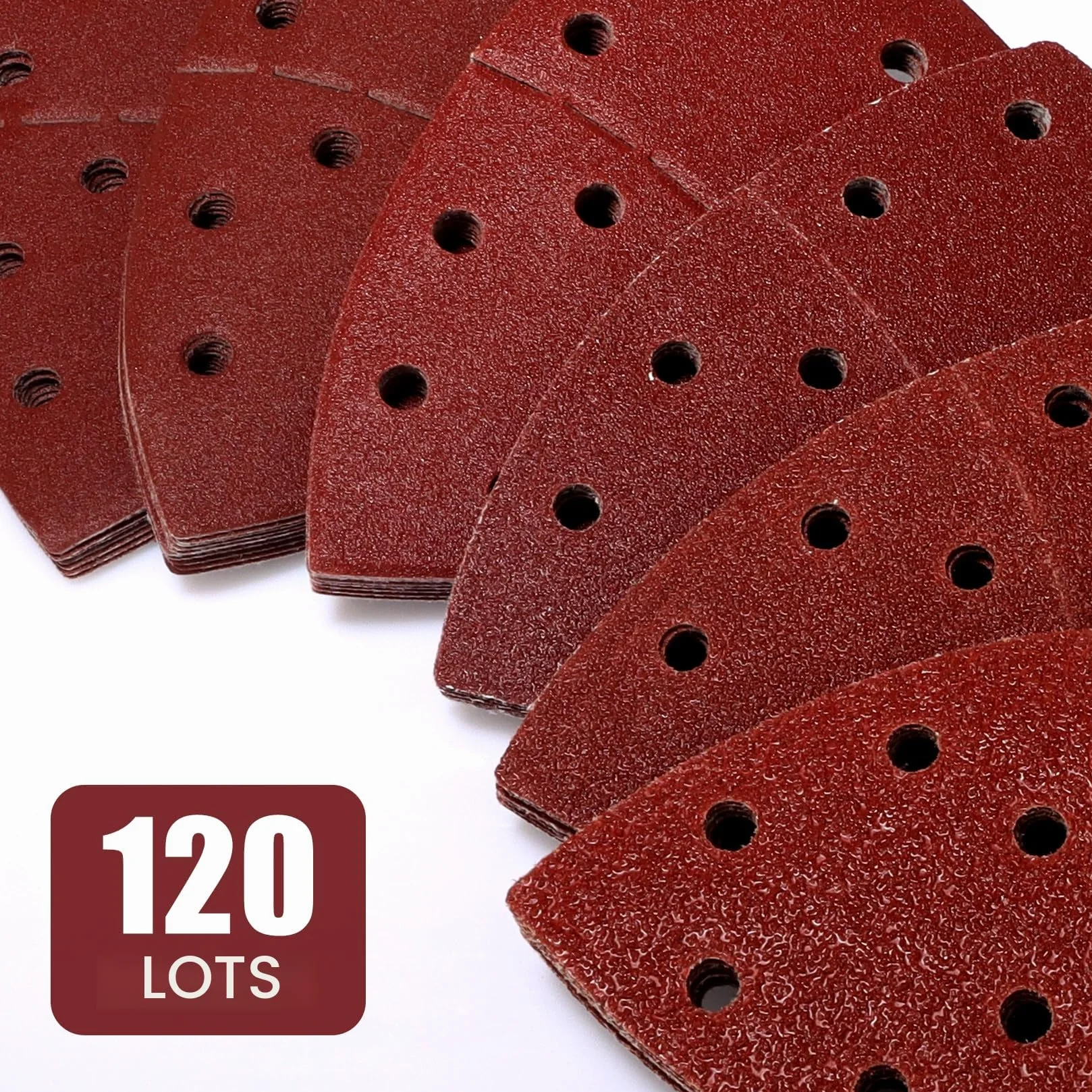 SHALL Lot 120 feuilles abrasives triangulaires 105x152 mm ponceuse multifonctions grains 40-240