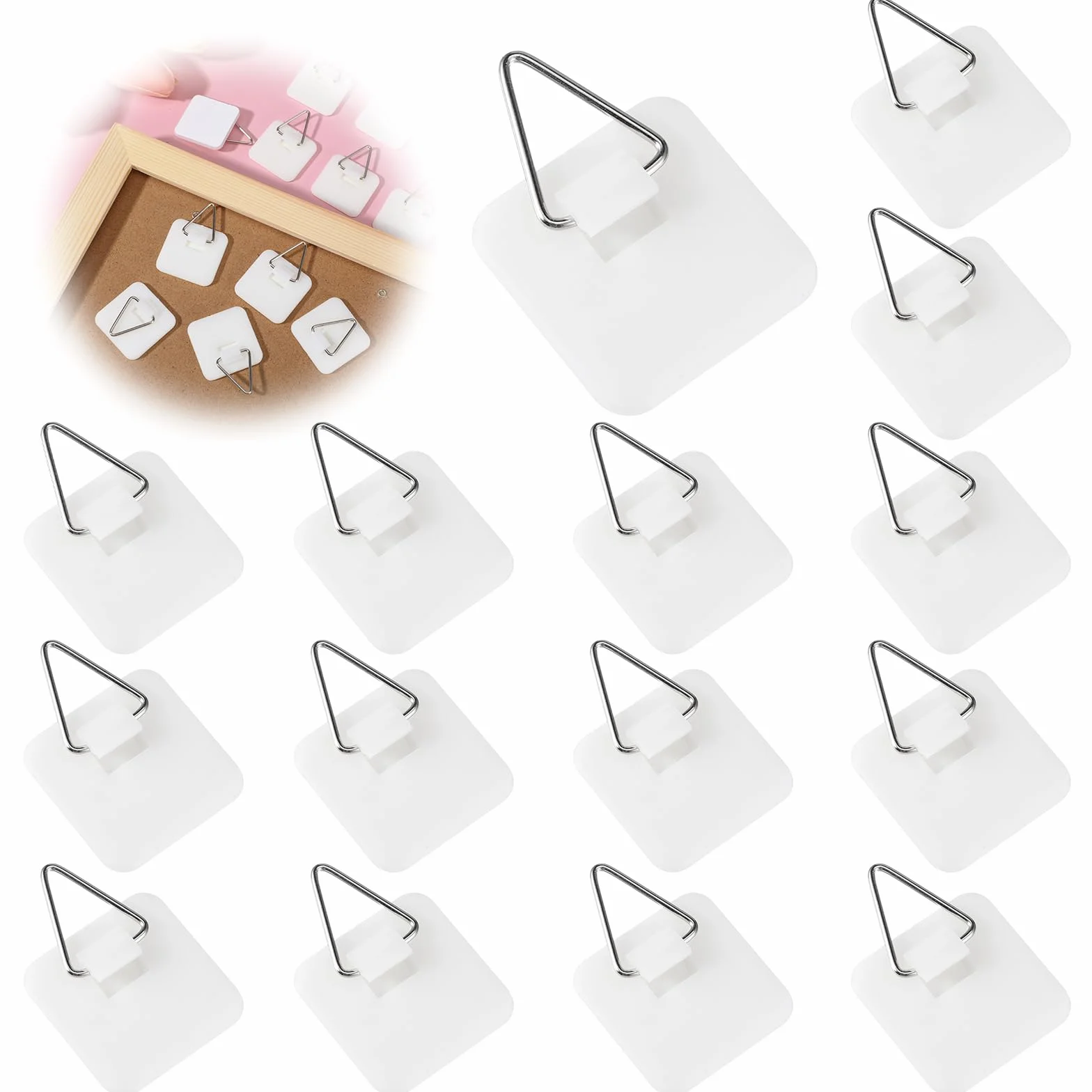 Crochets adhésifs sans dommages lot de 15, cintres muraux en mousse sans clous pour décoration photo salle de bain