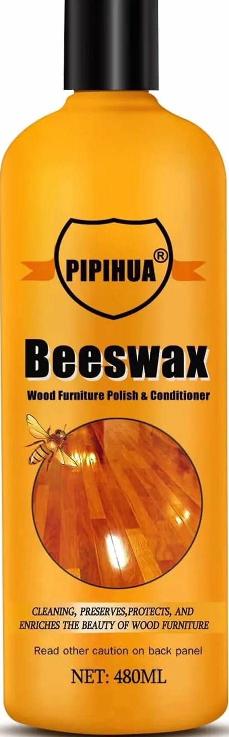 Cire D'abeille pour Meubles en Bois, Cire Naturelle Incolore 480 ml Protection du Bois Intérieur Extérieur