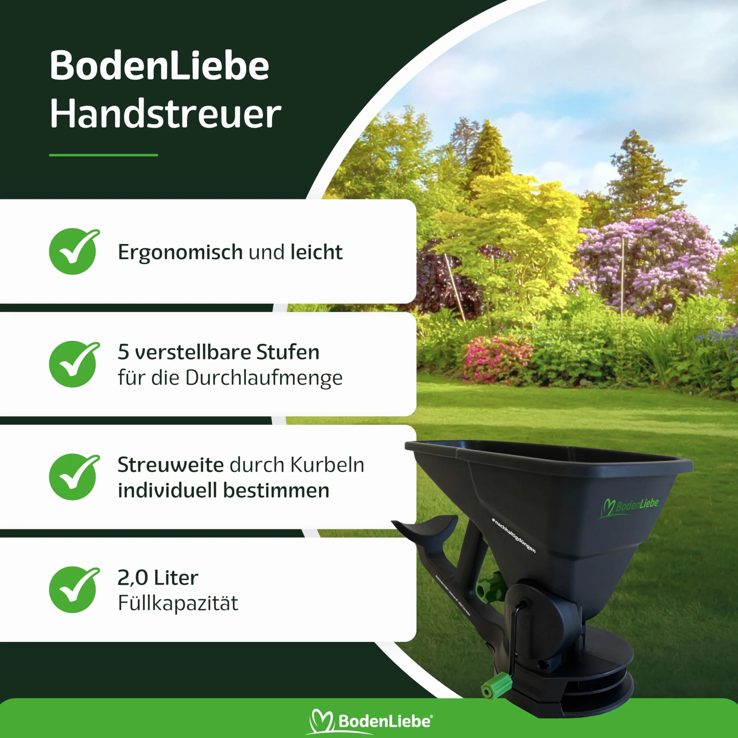 Pulvérisateur à main – Répartissez sans effort et uniformément l'engrais et les semences – Pratique et dosage précis pour les granulés et les cristaux, idéal pour l'entretien du jardin et