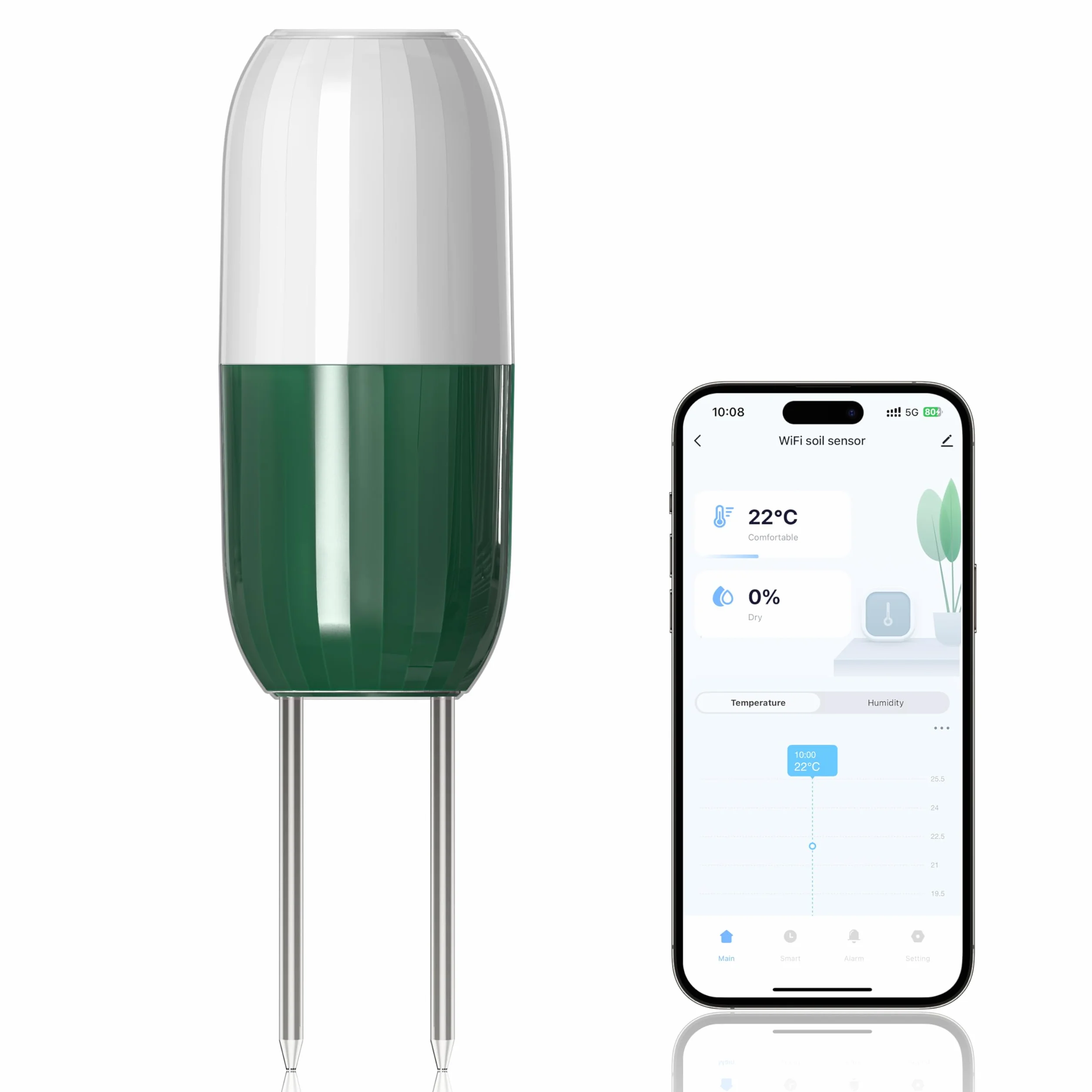 Humidimètre pour plantes Xtsuen, capteur d'humidité du sol sans fil Wi-Fi 2 en 1