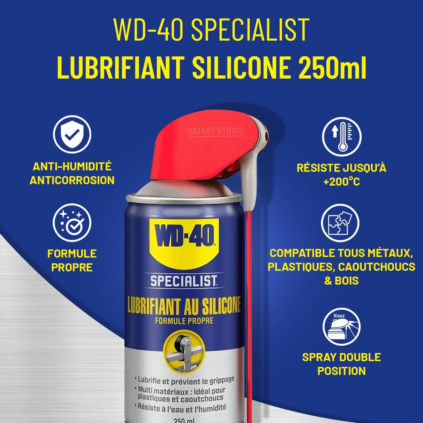WD-40 Specialist Lubrifiant Au Silicone Spray Double Position 250 ML