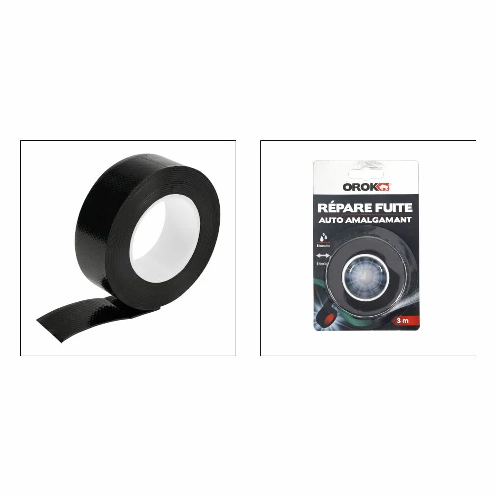 Ruban adhésif isolant anti fuite d'eau 3m x 25mm noir amalgamant OROK
