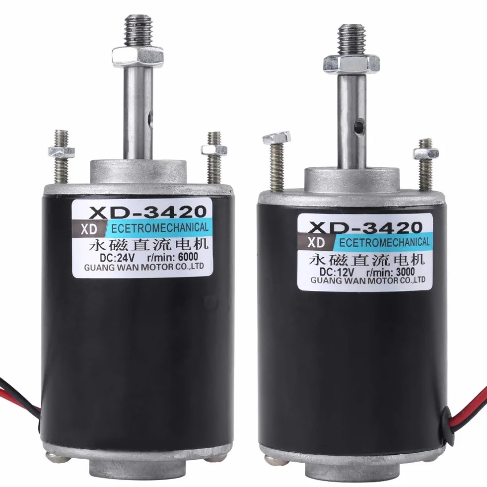 Moteur DC à Aimant Permanent 12V 24V 3500RPM Mini Générateur DIY CW CCW