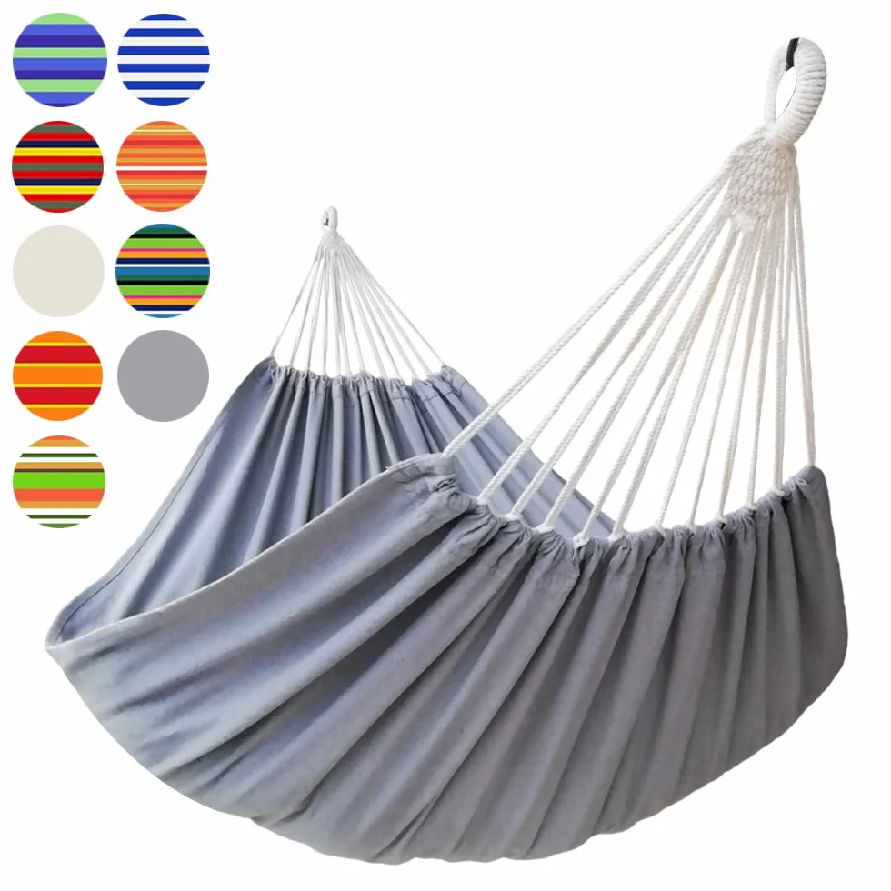 Hamac 2 Places 220x150cm 250kg Jardin Gris