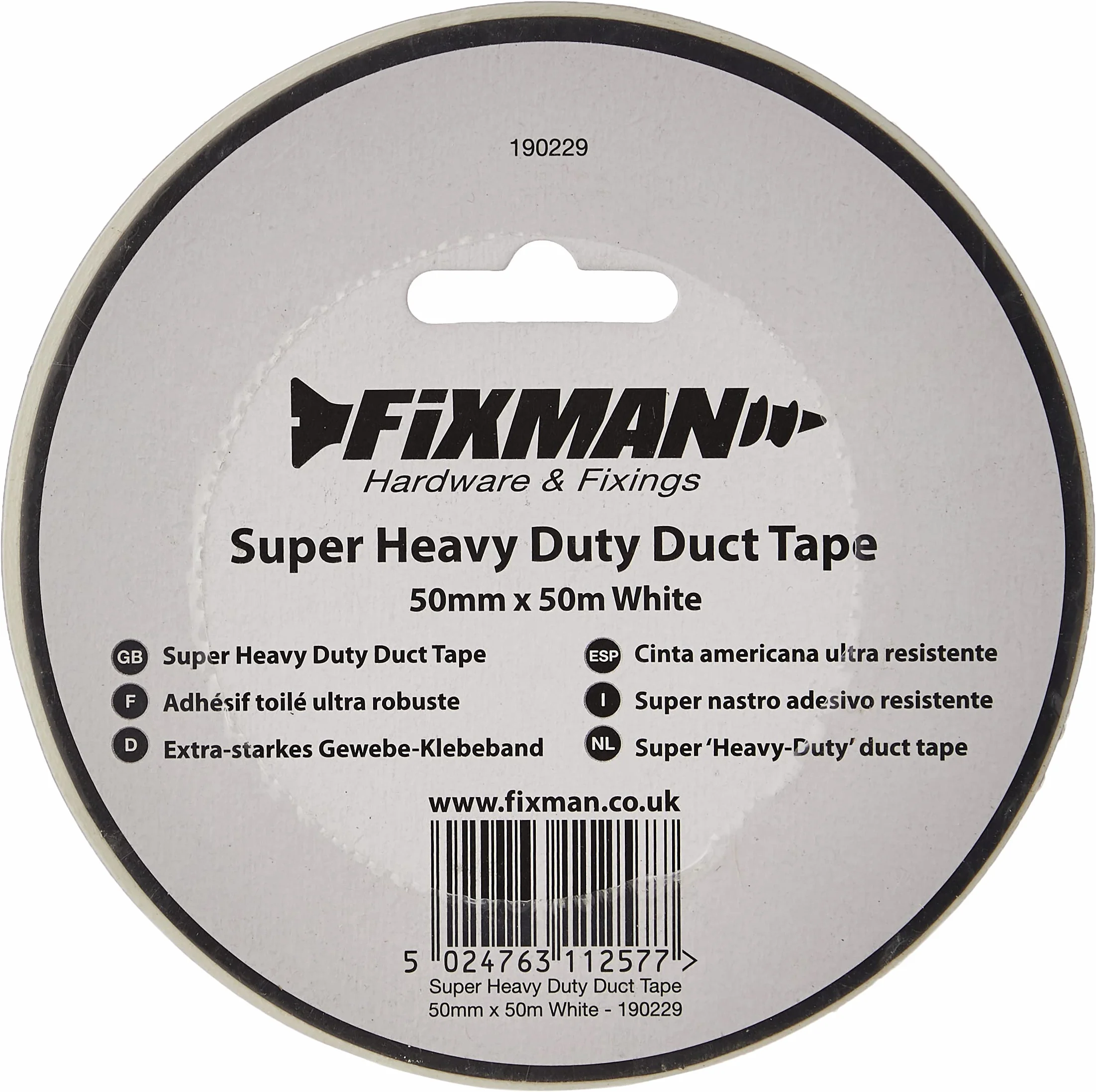 Fixman Ruban adhésif ultra résistant Blanc 50 mm x 50 m