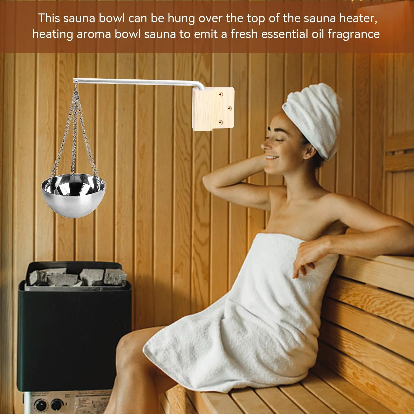 HERCHR Bol de Sauna en Acier Inoxydable, Tasse à Huile pour Accessoires de Sauna