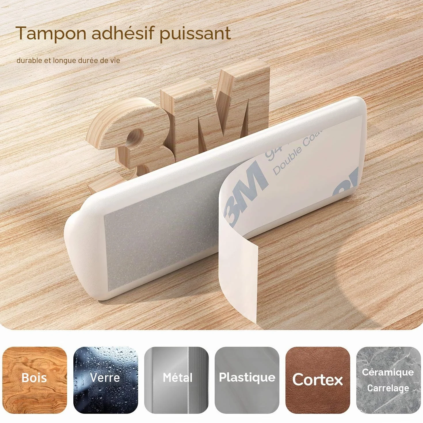 Syncwire Lot de 5 Clips Câble Organisateur Bureau Silicone Fixe Câble Adhésif Blanc
