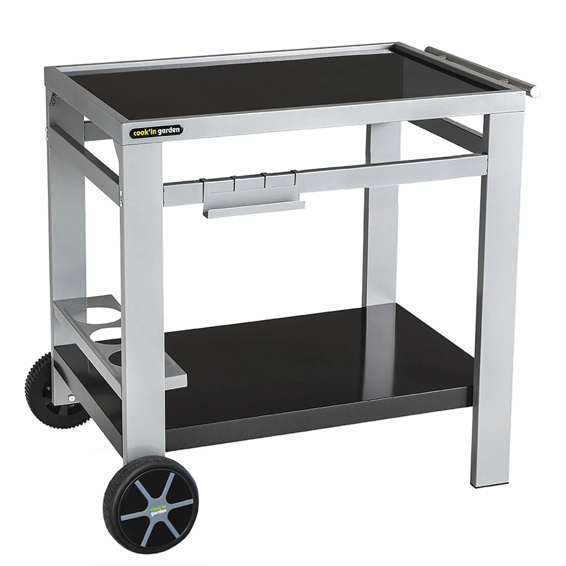 Cook’in Garden Desserte de Jardin Media M Chariot Plan de Travail Meuble Roulettes Cuisine Extérieure Barbecue Plancha