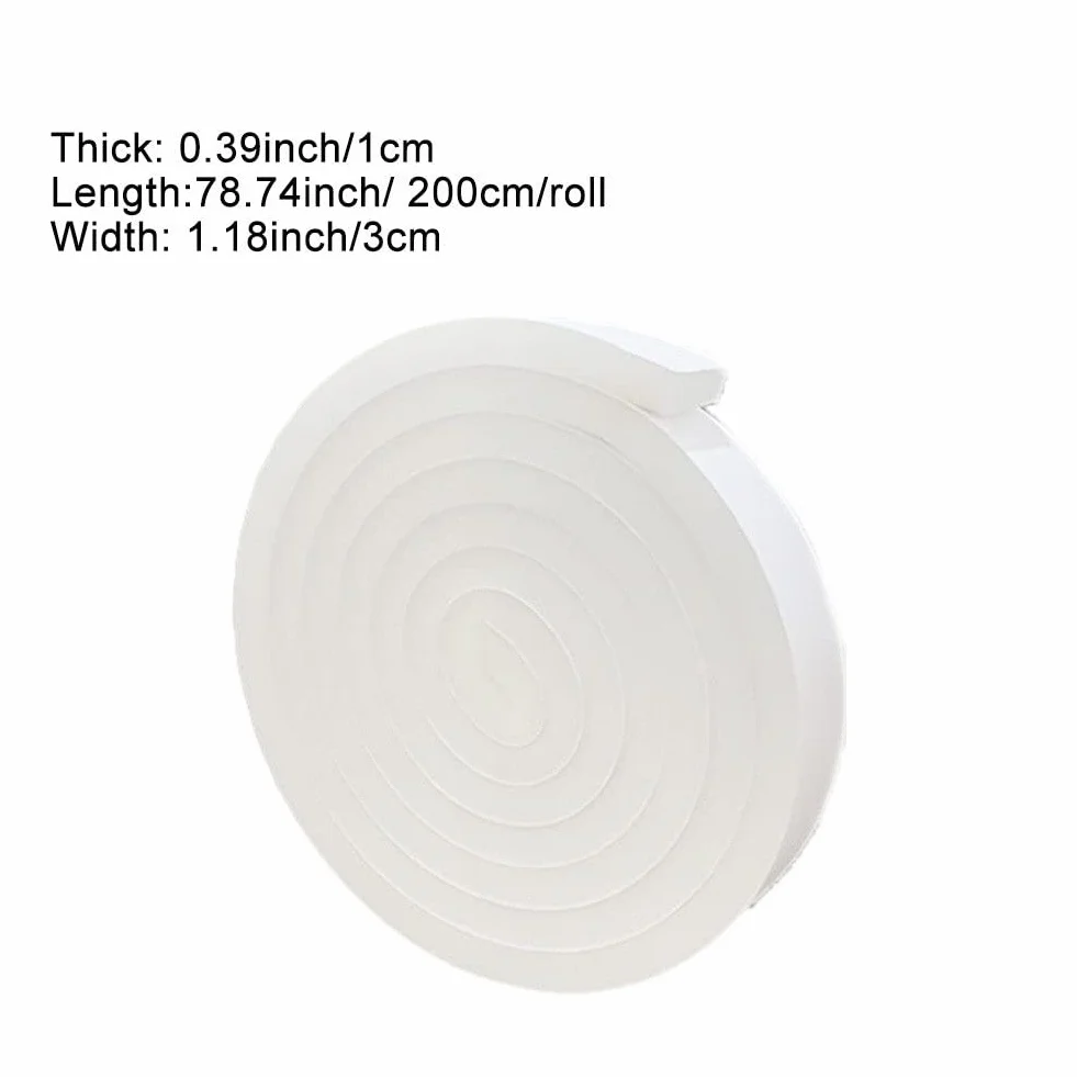 Bande Adhésive en Mousse Éponge PU 2m Anti-Collision Insonorisée Coupe-Froid Portes Fenêtres