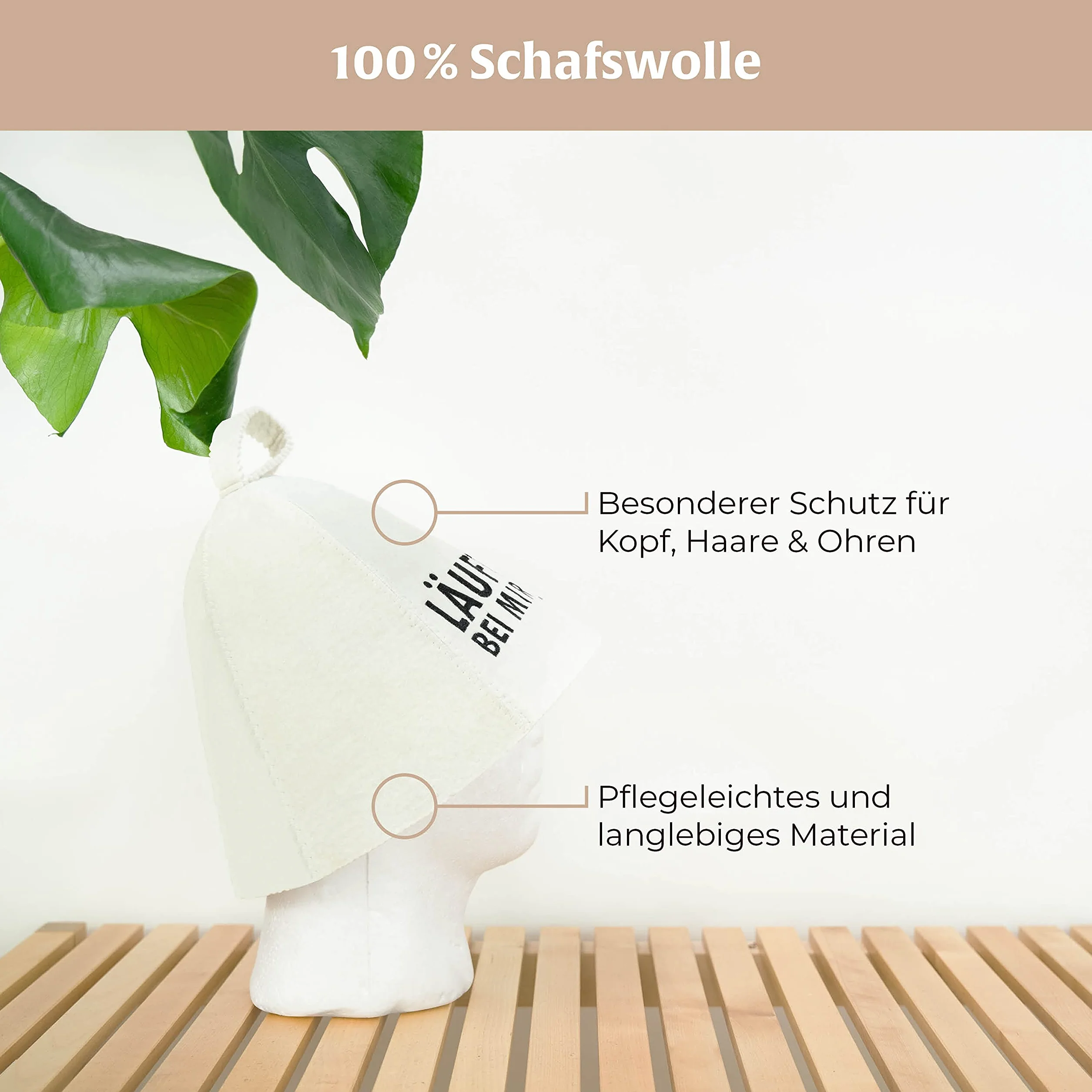 Chapeau de sauna diyer 100% coton - Bonnet de sauna avec motif inscription "Fonctionne avec moi"