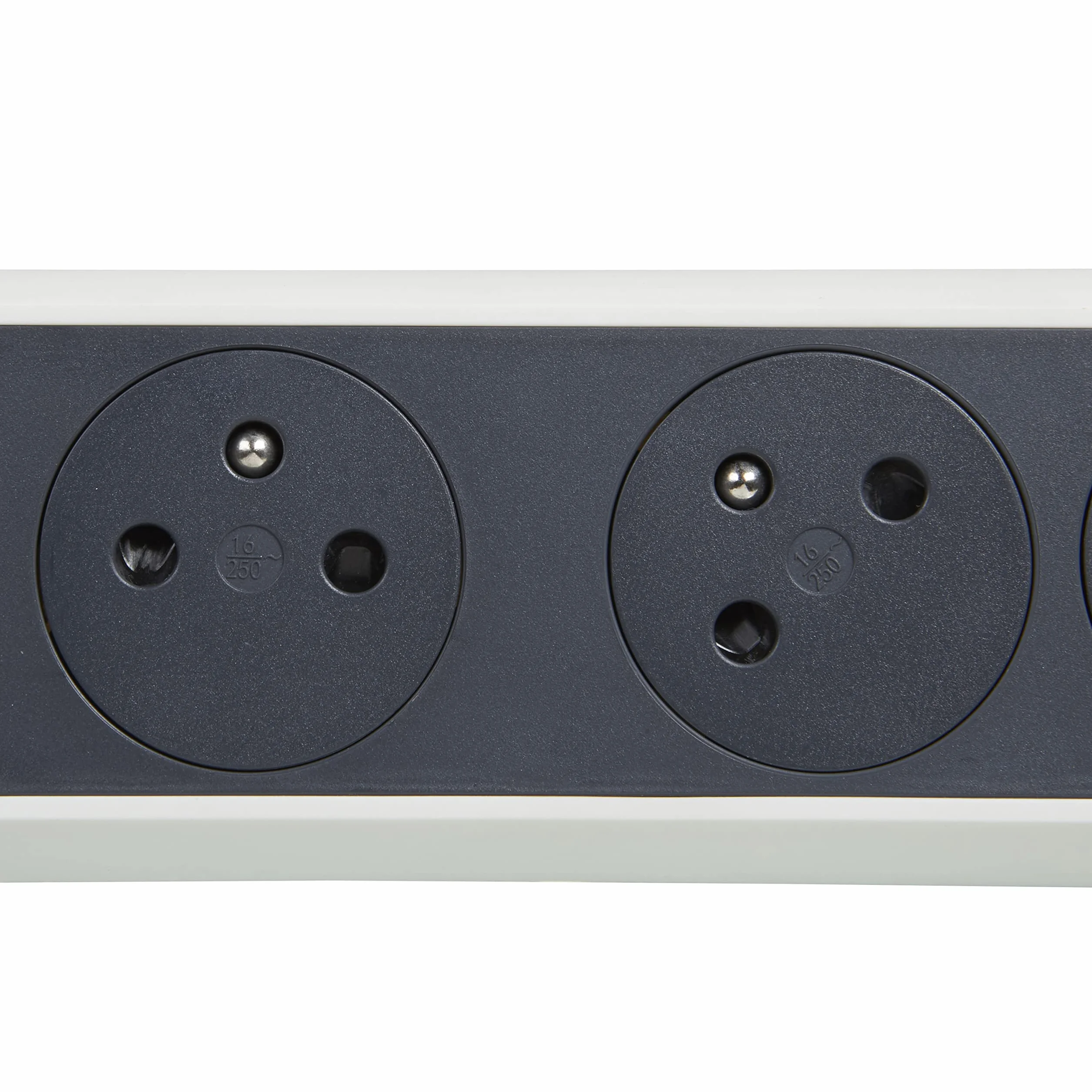 Legrand Multiprise Rotative 6 Prises Surface avec Terre Cordon 1,5m Blanc Gris Foncé