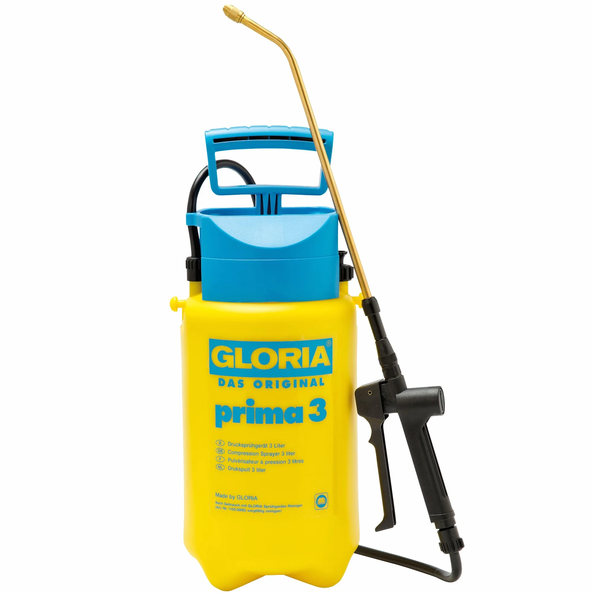 GLORIA Pulvérisateur de Jardin Prima 3 | Pulvérisateur à Pression 3L Compact et léger | Buse en Laiton réglable pour Soin des Plantes & désherbage sur Balcon et Petits Jardins