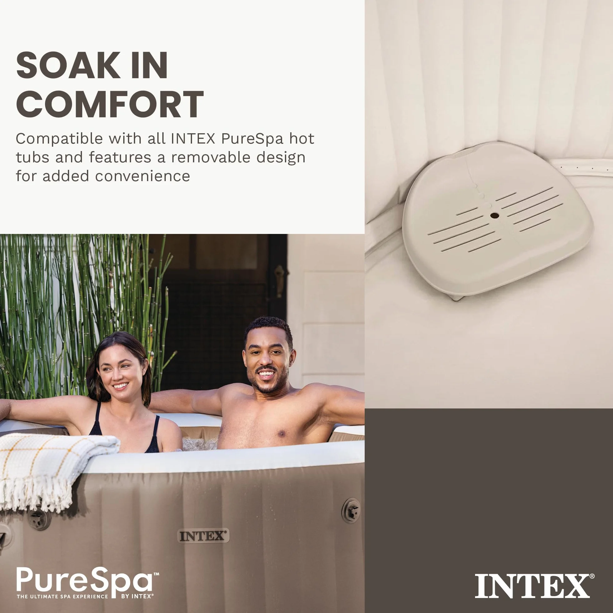 Intex PureSpa 28502E Siège de Spa Marron Clair